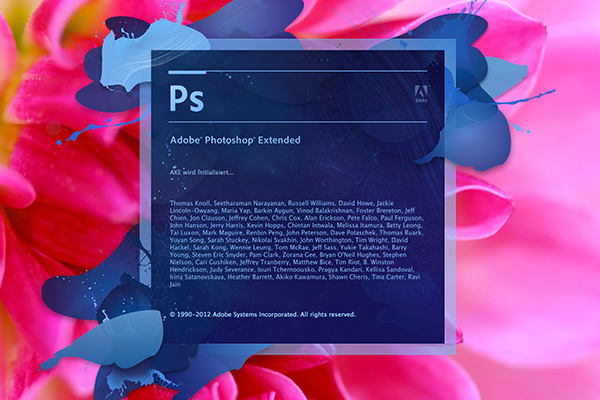 Adobe Photoshop Startbildschirm